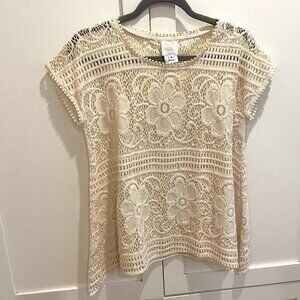 Anna Sui Ivory Lace Top - Size Small